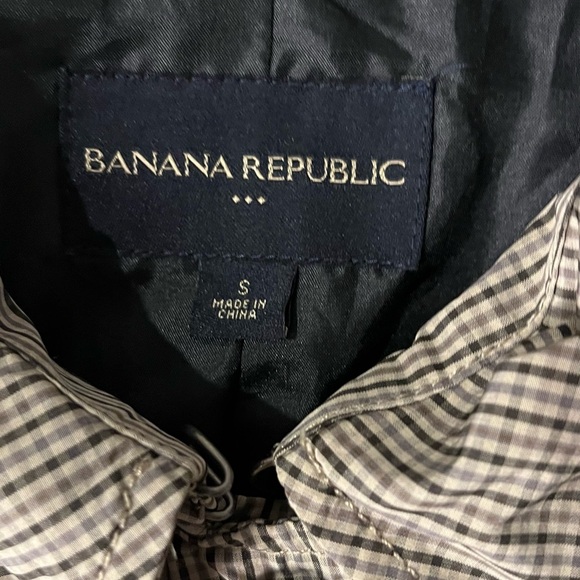 Banana Republic Gray Pinstripe Trench Coat - Picture 3 of 3